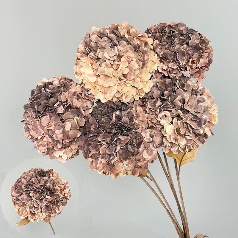 人工アジサイ | 花径15cm | 茎長60cm コーヒーブラウン