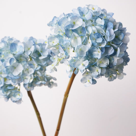 28cm Wide Hydrangea Flower Head | Artificial Silk Stem | Blue 25" H