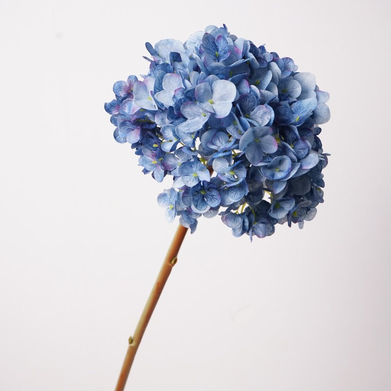 28cm Wide Hydrangea Flower Head | Artificial Silk Stem | Deep Blue 25" H