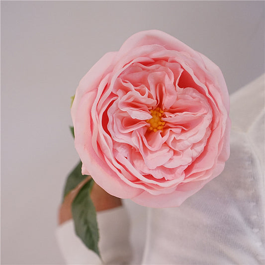Artificial light pink garden roses set 5 stems faux soft-touch rose 48cm wedding home decor