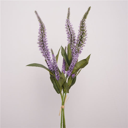 Artificial lavender purple salvia stem 3 bloom faux silk sage spray 47cm