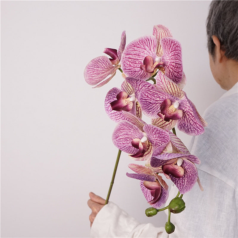Artificial European-Style Phalaenopsis Orchids | 87cm Realistic 7-Head Hydrating Touch Orchid Stem | Lavender Pink