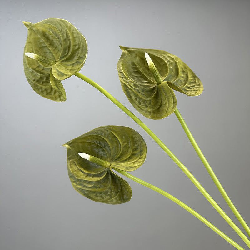 Artificial Anthurium Flower | 3D-Touch PU Architectural Foliage | 66cm H Natural Green