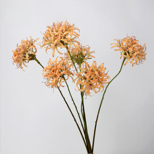 Artificial Agapanthus Stem | Premium Silk Real Touch Flower | 78cm Tall Orange