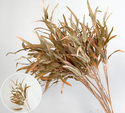 Autumn Dried Willow Leaves | 99cm Realistic Fall Foliage Branch | Set of 3