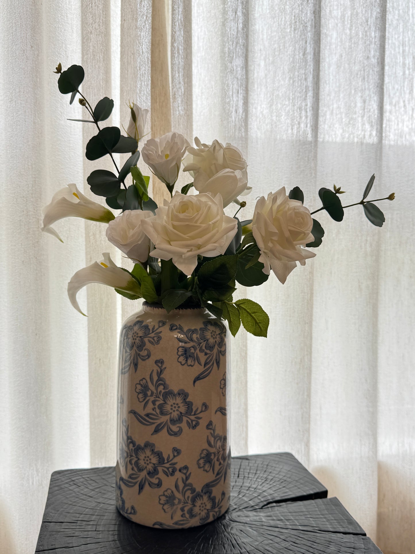 White Porcelain Bouquet — Japandi-Style Faux Flower Arrangement