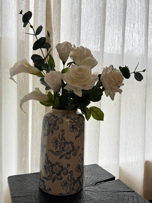White Porcelain Bouquet — Japandi-Style Faux Flower Arrangement