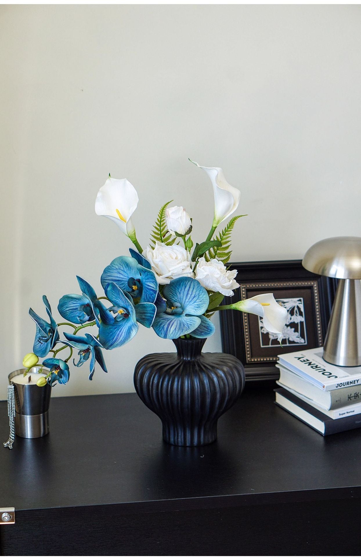 Orchid Rose & Calla Lily Faux Floral Arrangement | Bridal Bouquet or Home Décor | 6 Colors