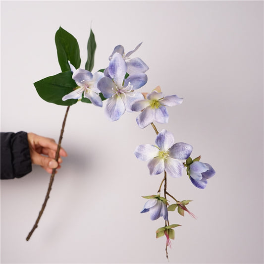 Artificial Jasmine Trailing Flower | 3D Printing Color on Silk, 80cm Long Stems Blue