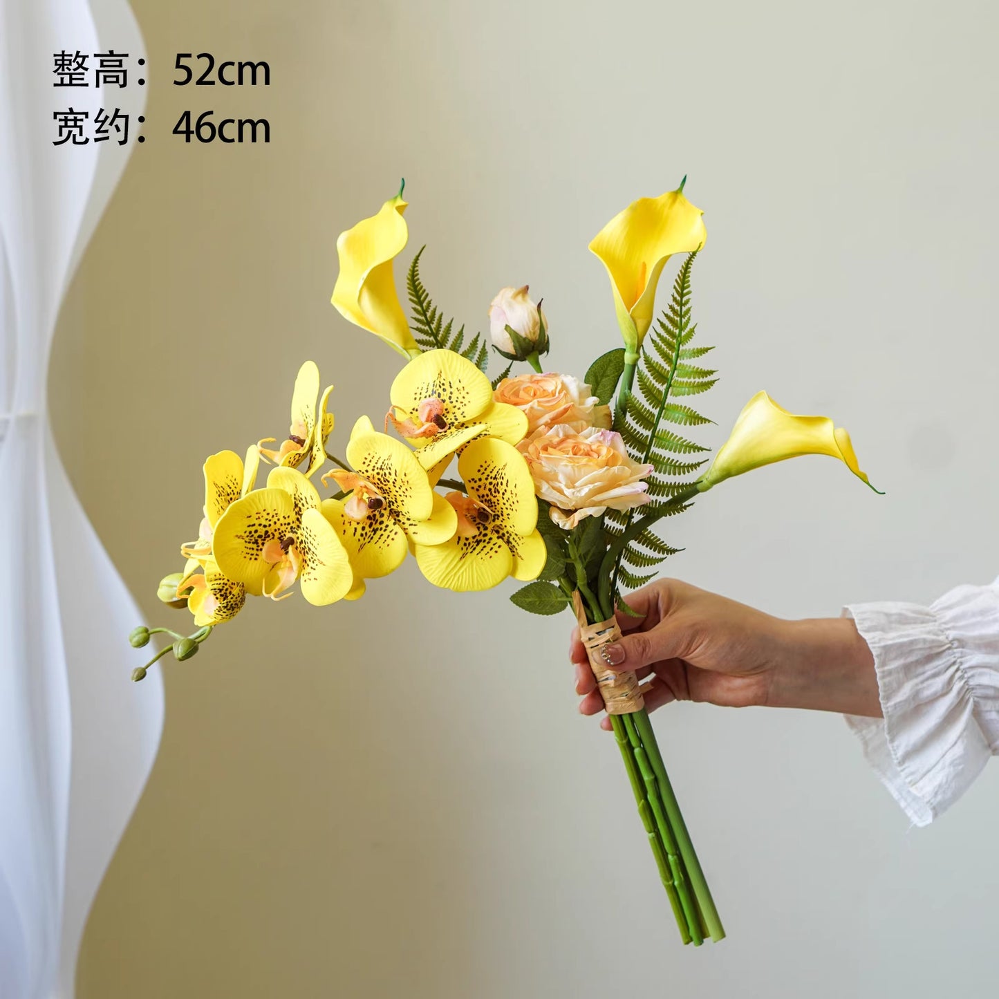 Orchid Rose & Calla Lily Faux Floral Arrangement | Bridal Bouquet or Home Décor | 6 Colors