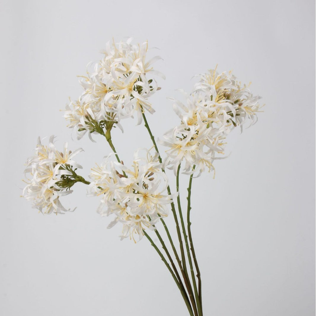 Artificial Agapanthus Stem | Premium Silk Real Touch Flower | 78cm Tall White