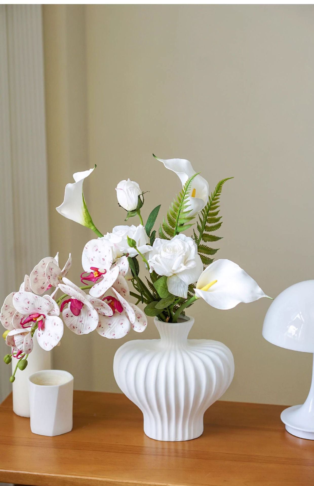 Orchid Rose & Calla Lily Faux Floral Arrangement | Bridal Bouquet or Home Décor | 6 Colors