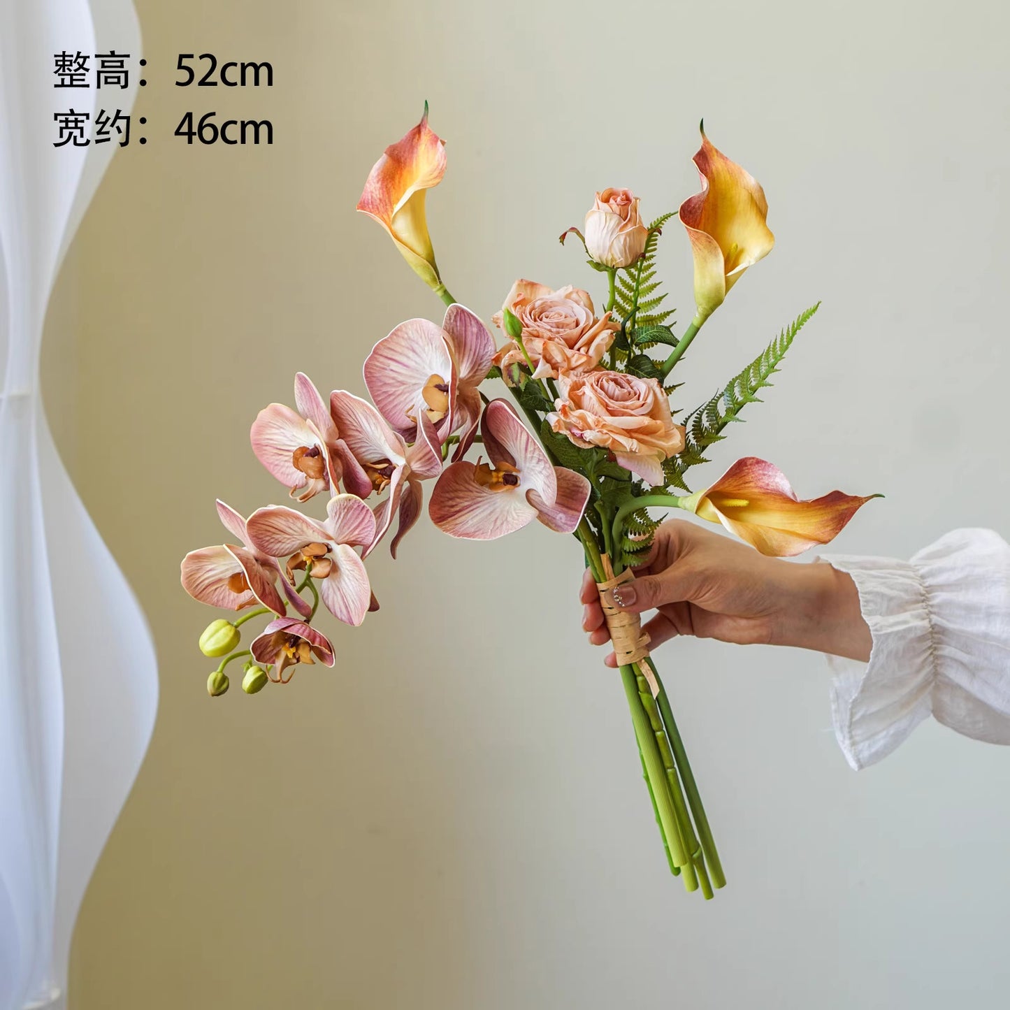 Orchid Rose & Calla Lily Faux Floral Arrangement | Bridal Bouquet or Home Décor | 6 Colors