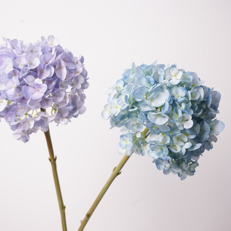 28cm Wide Hydrangea Flower Head | Artificial Silk Stem | Blue 25" H