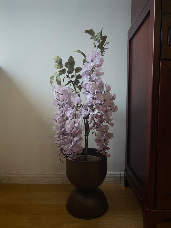 Faux Wisteria Branch | 3D-Printed Silk Artificial Flower | 31" Cascading Stem | Living Room Décor