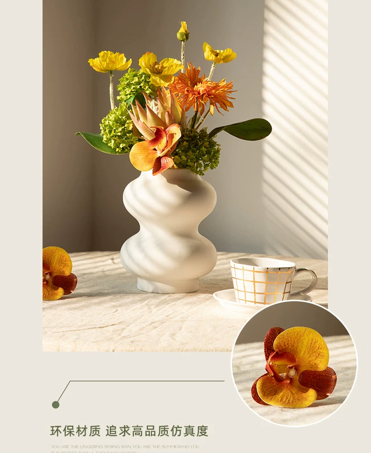 Faux Wildflower Arrangement | Silk Artificial Stems | 14.5" | Nordic Home Décor | Vase Not Included