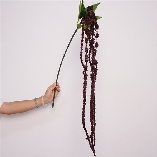Artificial Tassel Amaranth | 6-Headed Cascading Spray | 125cm H Purple
