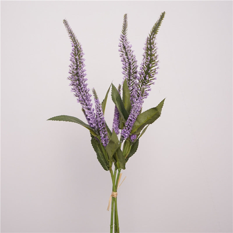 Artificial lavender purple salvia stem 3 bloom faux silk sage spray 47cm