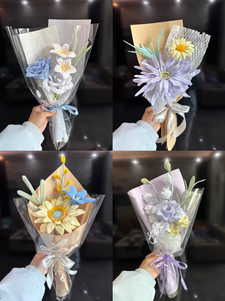 Handmade Mini Pipe Cleaner Bouquet | Single Bloom + Fillers | 4 Styles | Everyday Gift
