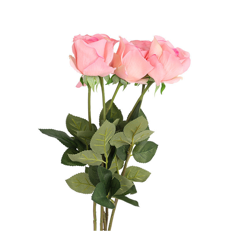 Artificial Long Stem Roses | Faux Classic Rose Stems 66cm | Set of 5 | Classic Red & 2 Colors