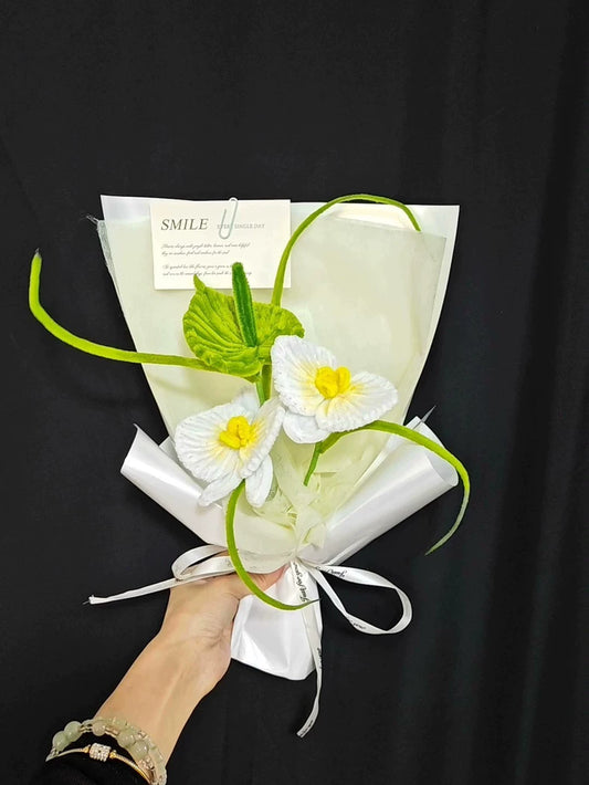 Handmade Orchid & Anthurium Pipe Cleaner Bouquet | Chenille Wire Faux Florals | Everyday Gift