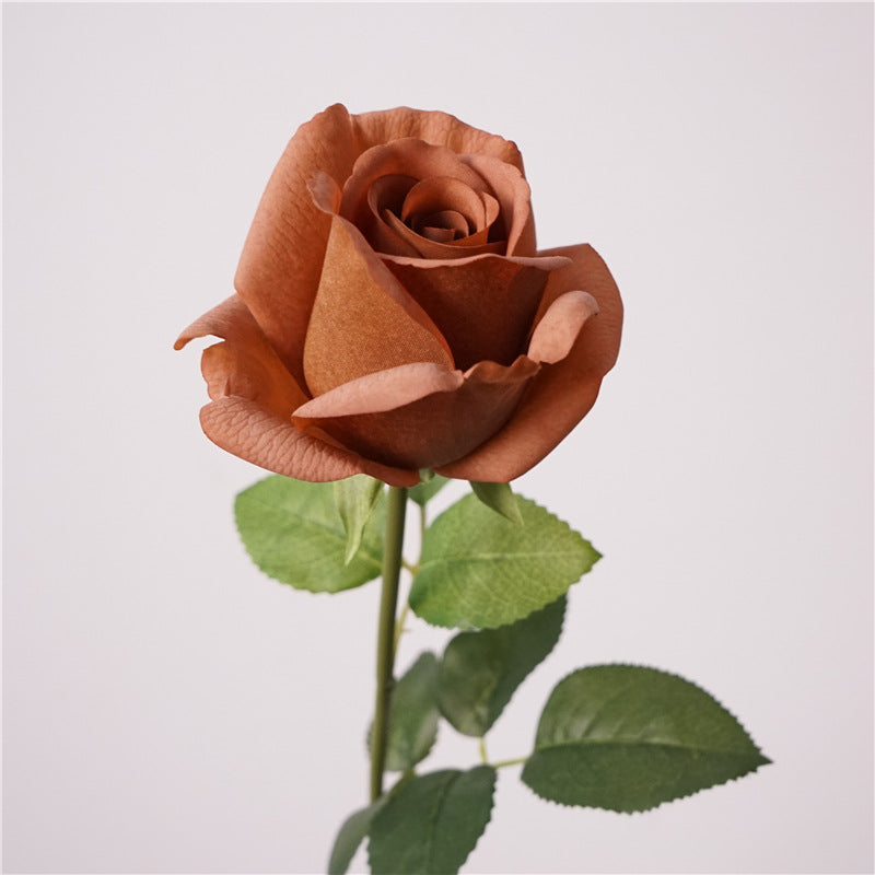 Light Brown artificial Kate spray roses with real touch petals in a set of 5 stems