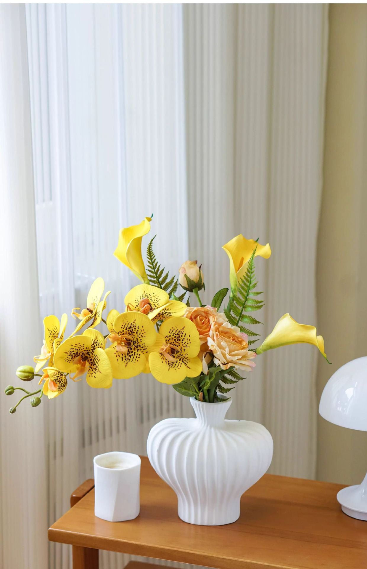 Orchid Rose & Calla Lily Faux Floral Arrangement | Bridal Bouquet or Home Décor | 6 Colors