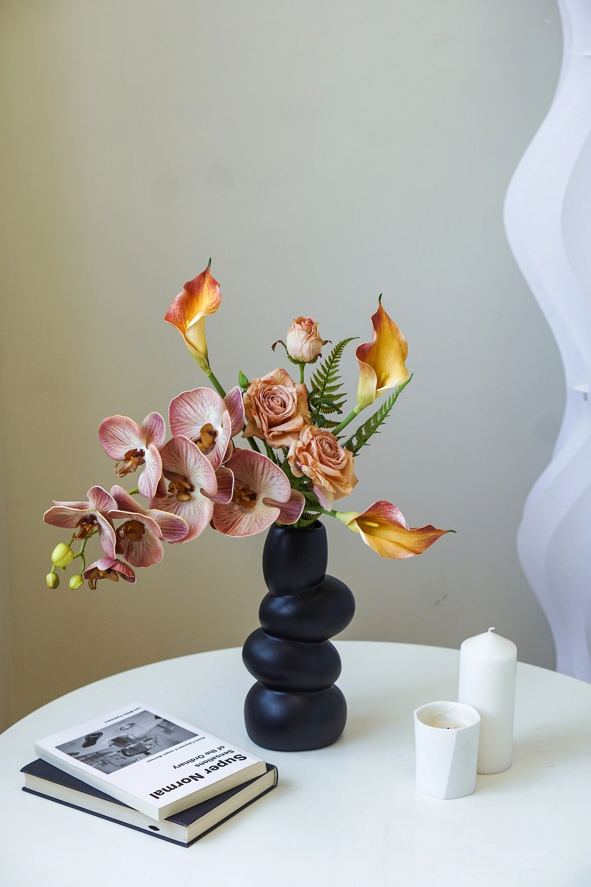 Orchid Rose & Calla Lily Faux Floral Arrangement | Bridal Bouquet or Home Décor | 6 Colors