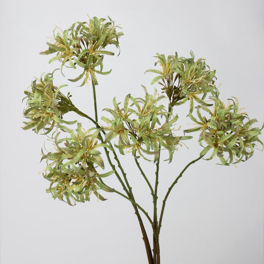Artificial Agapanthus Stem | Premium Silk Real Touch Flower | 78cm Tall Green