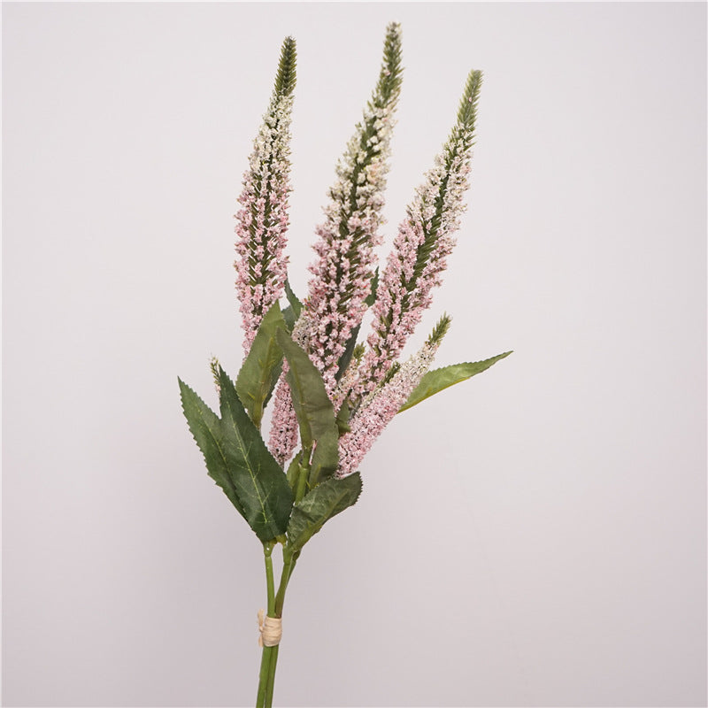 Artificial misty pink salvia stem 3 bloom faux silk sage spray 47cm home decor