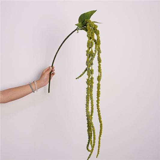 Artificial Tassel Amaranth | 6-Headed Cascading Spray | 125cm H Green
