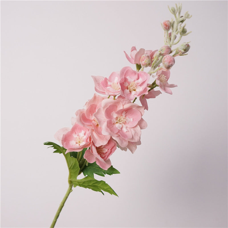 Artificial Delphinium Stems | 72cm Realistic Soft-Touch Hydrating Spikes | Single Stem Blush Pink