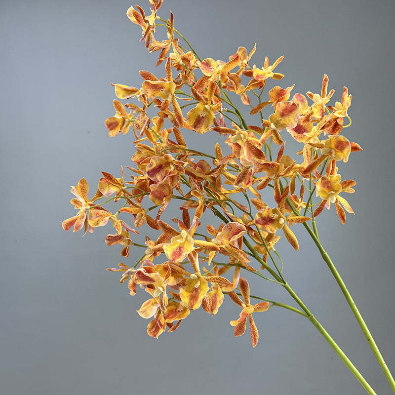 Artificial yellow spider lily stem 42 bloom faux lycoris radiata 90cm