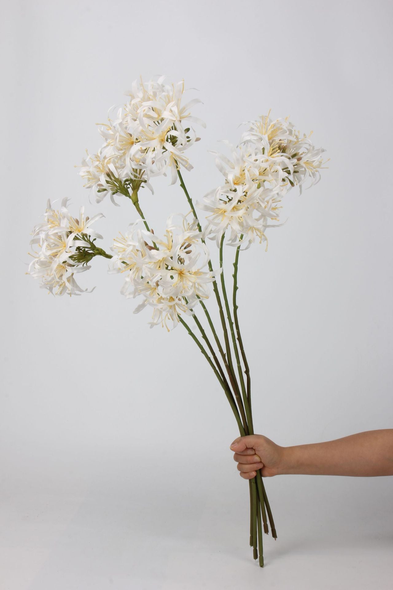 Artificial Agapanthus Stem | Premium Silk Real Touch Flower | 78cm Tall White