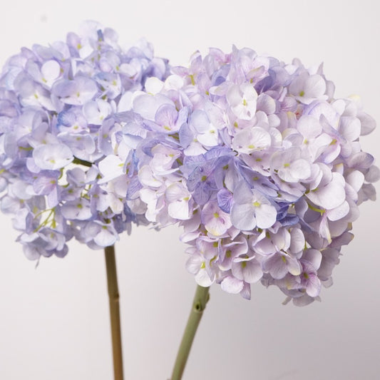 28cm Wide Hydrangea Flower Head | Artificial Silk Stem | Light Purple 25" H