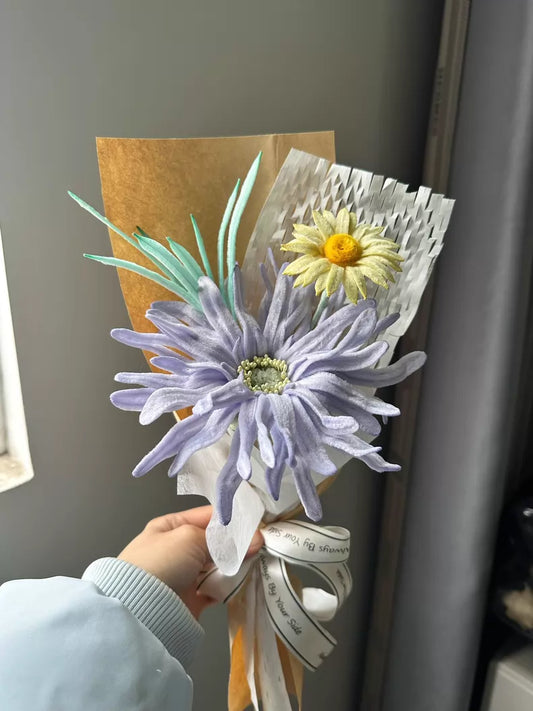 Handmade Mini Pipe Cleaner Bouquet | Single Bloom + Fillers | 4 Styles | Everyday Gift