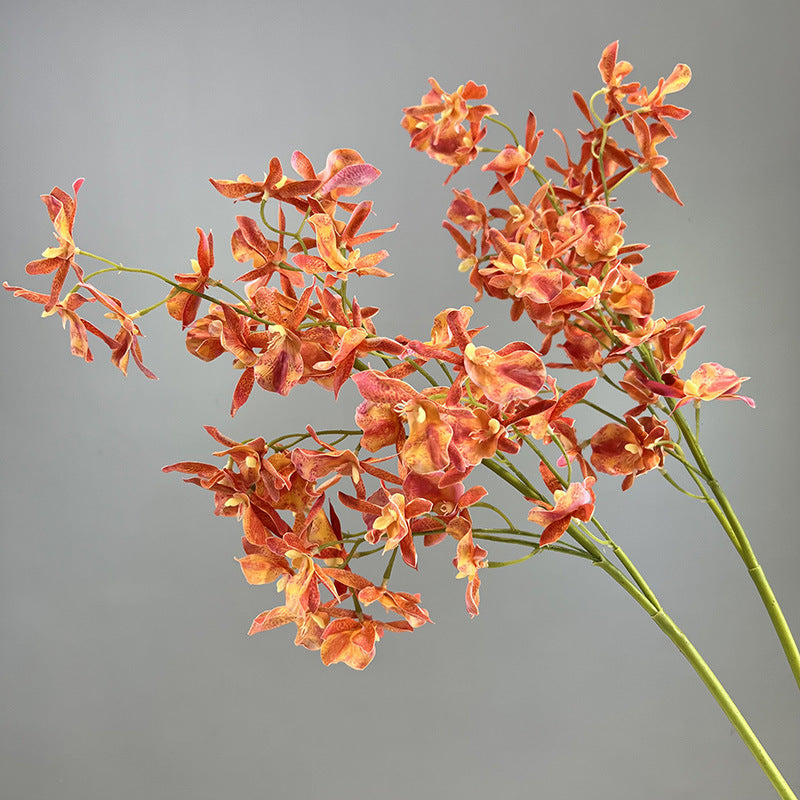 Artificial orange spider lily stem 42 bloom faux lycoris radiata 90cm bold decor