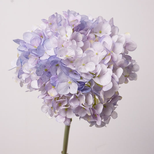 28cm Wide Hydrangea Flower Head | Artificial Silk Stem | Light Purple 25" H