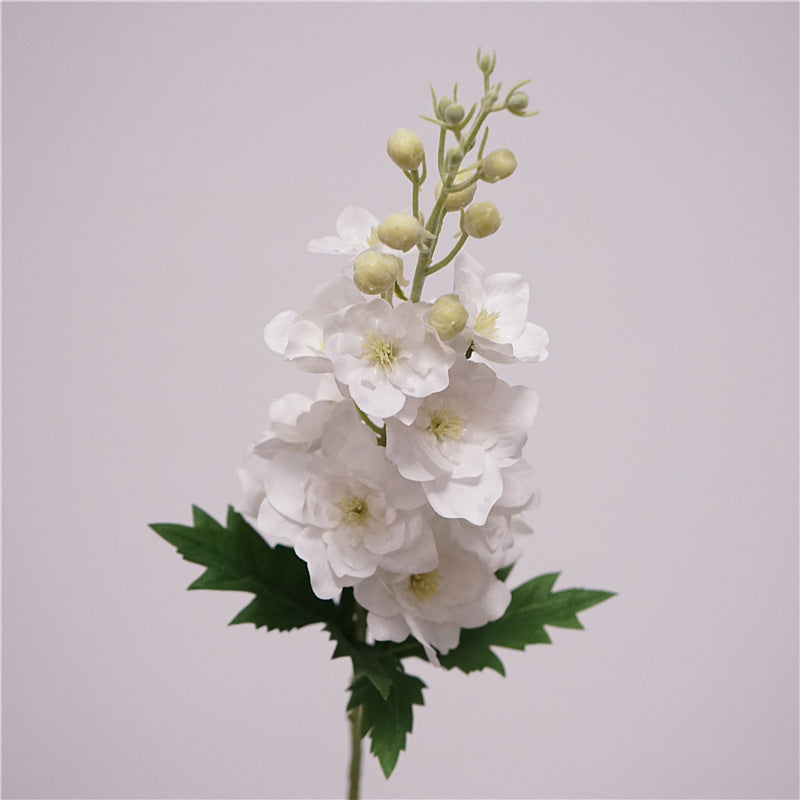 Artificial Delphinium Stems | 72cm Realistic Soft-Touch Hydrating Spikes | Single Stem Pure White